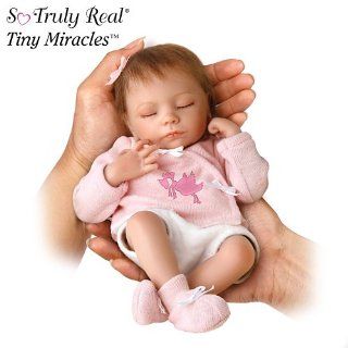 Andrea Arcello Tiny Miracles Ashley Collectible Lifelike Miniature Breathing Baby Doll: So Truly Real by Ashton Drake: Toys & Games