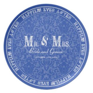 Happily Ever After Mr. & Mrs. Wedding Day Plates