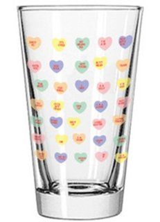MEAN CANDY HEARTS PINT GLASS: Kitchen & Dining