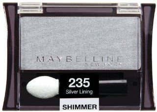 Maybelline New York Expert Wear Eyeshadow Singles, Silver Lining 235 Shimmer, 0.09 Ounce : Eye Shadows : Beauty