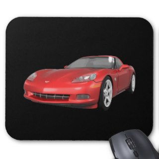2008 Corvette: Sports Car: Red Finish: Mouse Pad