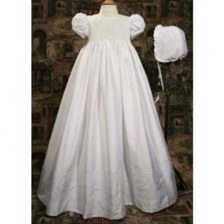 Little Things Mean A Lot Women's Sabrina Silk embroidered Christening Gown: Infant And Toddler Christening Apparel: Clothing