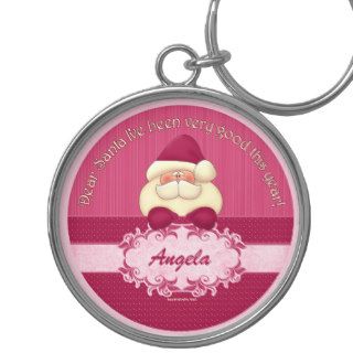 Dear Santa Pink Personalized Christmas Keychain