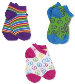 Jefferies Socks Girls 2 6X Hip Chick Low Cut Triple Treat 3 Pair Pack Socks: Clothing