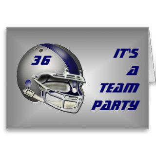 Silver and Navy Blue Football Helmet Greeting Cards
