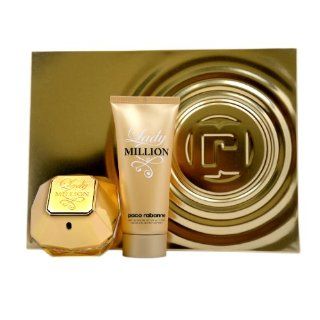 Paco Rabanne Lady Million Women Gift Set (Eau De Parfum Spray, Sensual Body Lotion) : Million Lady Perfume : Beauty