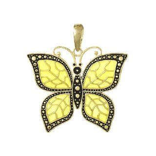 Sterling Silver Charm Butterfly Yellow Wings Stained Glass: Million Charms: Jewelry