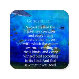 Genesis 121 Nature themed Bible Verses about SEA Sticker