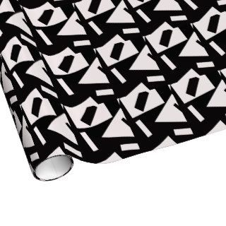 Black and white abstract art gift wrap .
