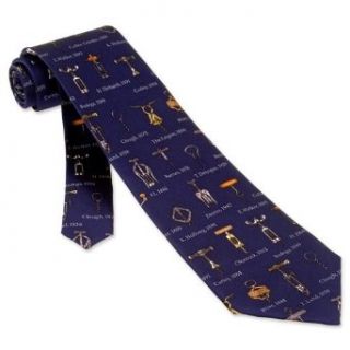 Antique Cork Screws Tie by Museum Artifacts   Navy blue Silk at  Mens Clothing store