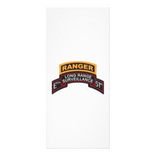 E Co 51st Infantry LRS Scroll, Ranger Tab Personalized Rack Card