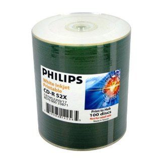 600 Philips 52x CD R 80min 700MB White Inkjet Hub: Electronics