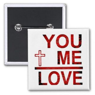You+Me=Love Rouge Pinback Buttons
