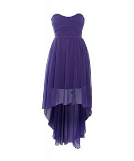 AX Curve Purple Strapless Dip Hem Dress