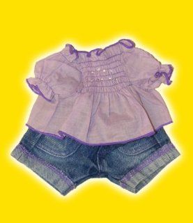 Purple Popo w/Jeans fits most 8"   10" Stuffed Animal kits & most Webkinz & Shining Star animals Toys & Games