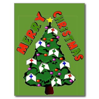 Merry Christmas Nurse Cap Tree Post Cards