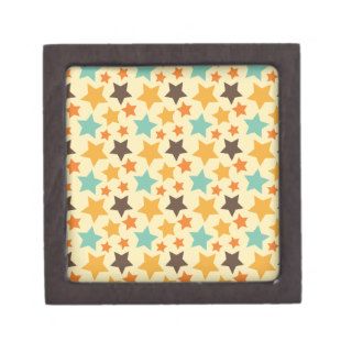 Vintage Colorful Stars Pattern Premium Gift Box