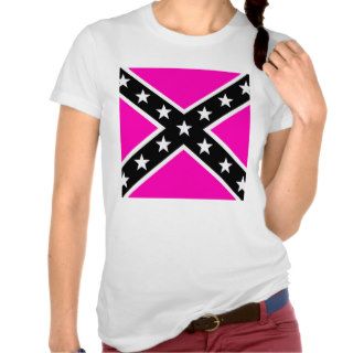 Pink & Black Girlie Rebel Confederate Flag T Shirts