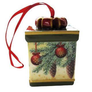Villeroy & Boch Fantasy Ornaments Square Gift Box Pine Cone   Decorative Hanging Ornaments