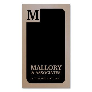 311 Sleek Corporate Monogram  Law Metallic Card Business Card