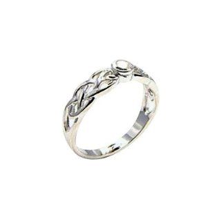 Sterling Silver Trinity Knot Celtic Ring, Cubic Zirconia Stone (Weight 3 gms)   6: HYPM Jewellery: Jewelry