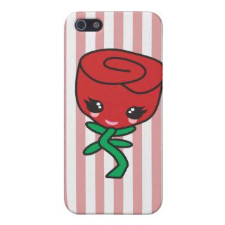 cute kawaii single red rose cartoon character iPhone 5 case