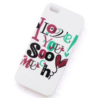 ke USPS SHIPPING Cartoon I Love you so much Pattern Apple iPhone 5 5G Snap on Hard Case Back Cover Cell Phones & Accessories