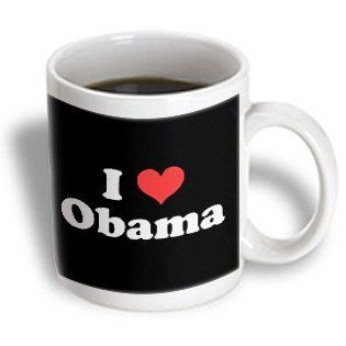 3dRose I Love Obama Mug, 11 Ounce: Kitchen & Dining