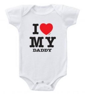 Kiditude I Love MY Daddy Funny Baby Bodysuit Romper, White: Clothing
