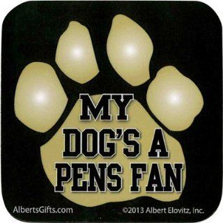 Penguins Vinyl Coaster "My Dogs A Pens Fan" (Ships Within 24 Hrs   Excluding Weekends & Holidays): Toys & Games