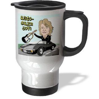 tm_4759_1 Rich Diesslins Funny Out to Lunch Cartoons   Jon Bon Jovi in Autobahn Jovi   Travel Mug   14oz Stainless Steel Travel Mug: Kitchen & Dining