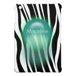 Trendy Zebra Stripes With Faux Teal Marble Cover For The iPad Mini