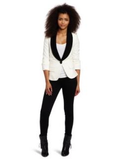 My Michelle Juniors Fitted Tuxedo Jacket, White, Small at  Womens Clothing store