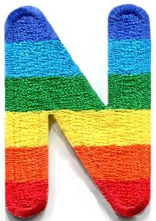Letter N Gay Lesbian Lgbt Rainbow English Alphabet Applique Iron on Patch S 921 Best Seller Good Quality From Thailand: Everything Else