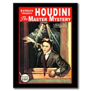 Harry Houdini Pulp Fiction Style Illustration Post Card