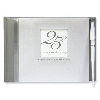 25th Wedding Anniversary Guest Book with Pen: Jewelry