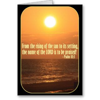 Sun over the Ocean with Psalm 113:3 Card