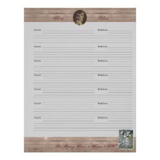 Rustic Plum Handfasting/Wedding Guestbook Pages Letterhead Design