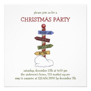 Christmas Collection · North Pole Street Signs Custom Invitations