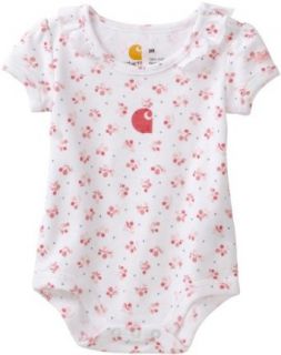 Carhartt Baby girls Infant Printed Cherries Bodyshirt, White, 3 Months Infant And Toddler Bodysuits Clothing