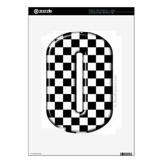 0 checkered auto racing number decal for the iPad 2