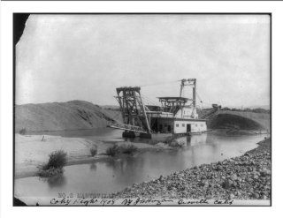 Historic Print (M): [Large dredge being used in gold dredging operation on Yuba River (?) near Marysville, C  