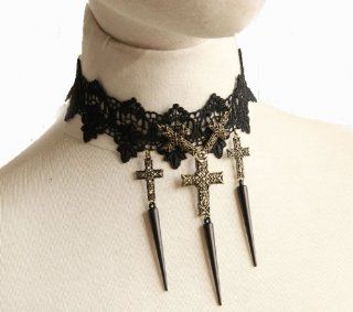 Gothic Black Lace Cross Choker Necklace Punk Rock Necklace Gothic Necklace, Bride Decorations Wedding Decorations Party Necessary: Jewelry