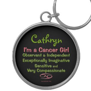 Cancer Girl Personalized Zodiac Keychain