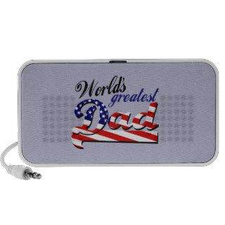 World's greatest dad with American flag Notebook Speakers