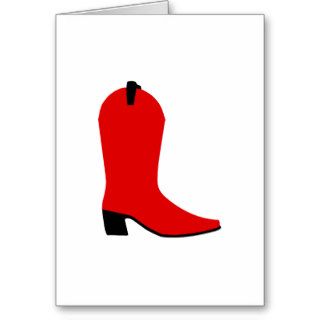 Red and Black Boot Greeting Cards