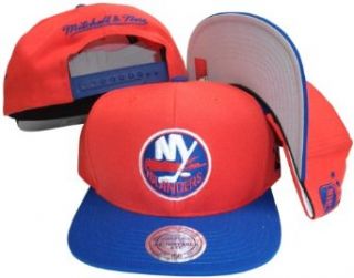 New York Islanders Orange/Blue Two Tone Snapback Adjustable Plastic Snap Back Hat / Cap: Clothing