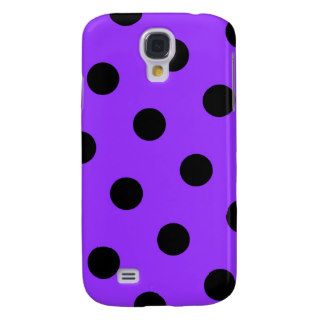 Violet and Black Polka Dots Samsung Galaxy S4 Case