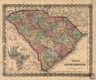 1865 Civil War map South Carolina Coltons South Carolina. Insets Coltons plan   Wall Maps
