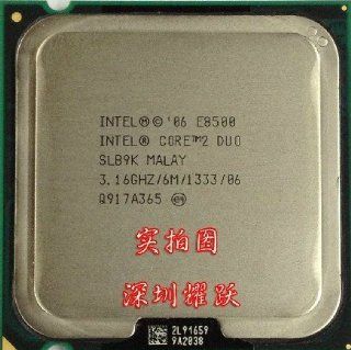 Intel Core 2 Duo E8500 3.16 GHz Dual Core EU80570PJ0876M Processor CPU SLAPK: Computers & Accessories